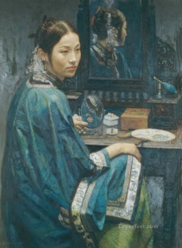 中国 Painting - 中国人チェン・イーフェイの女の子に焦点を当てる
